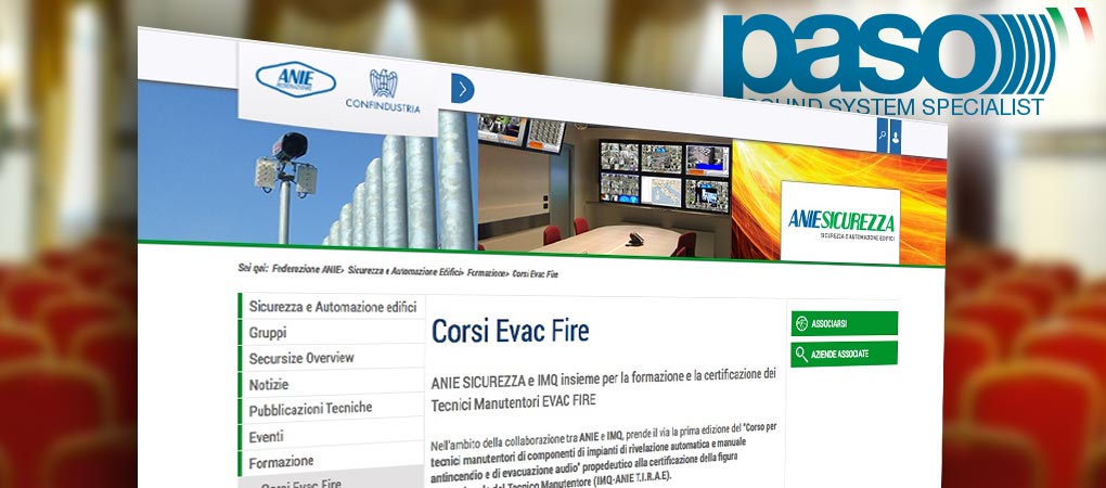 Corso di Formazione Tecnici Manutentori EVAC FIRE
